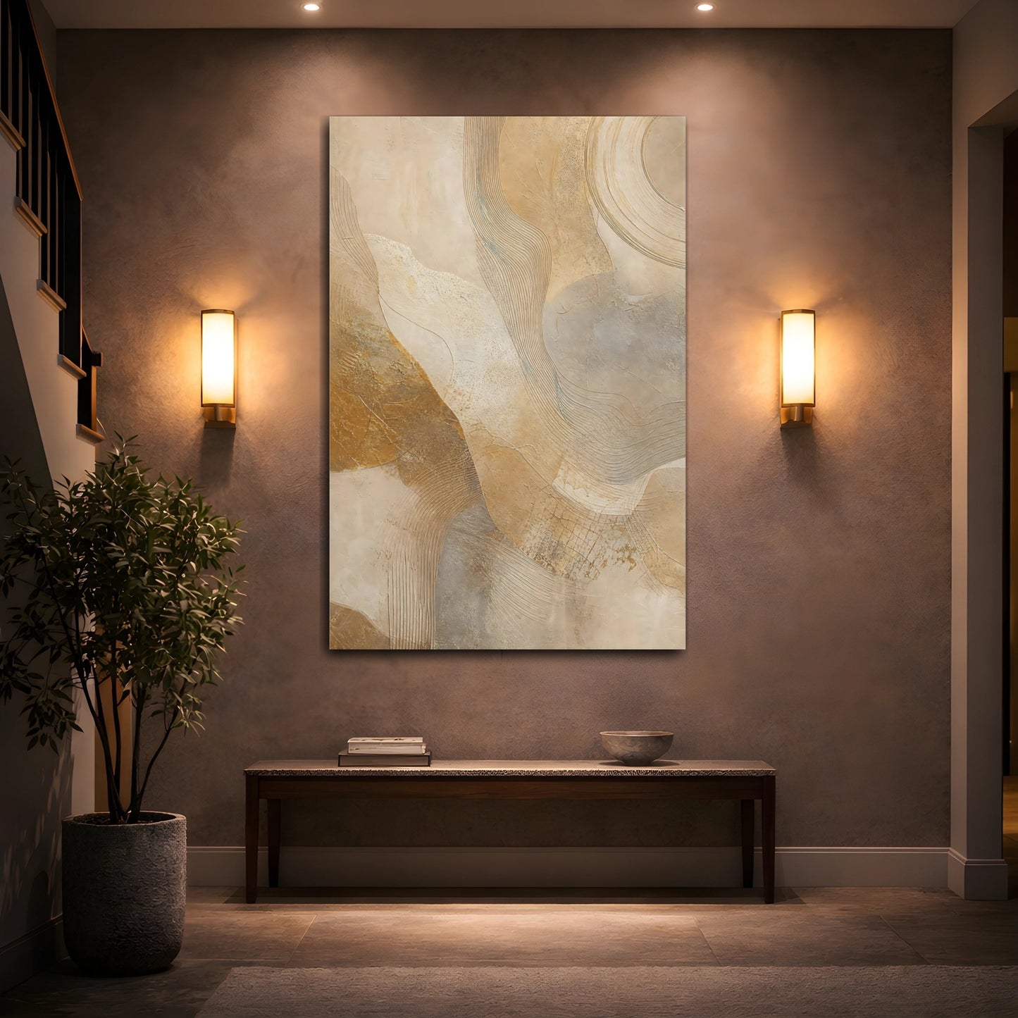 Mockup 2. Abstract shown as stretched canvas wall art
