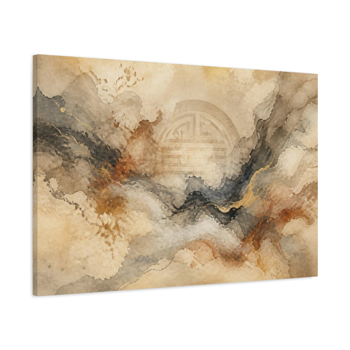 Main Mockup. Abstract Seal Circle shown as canvas print