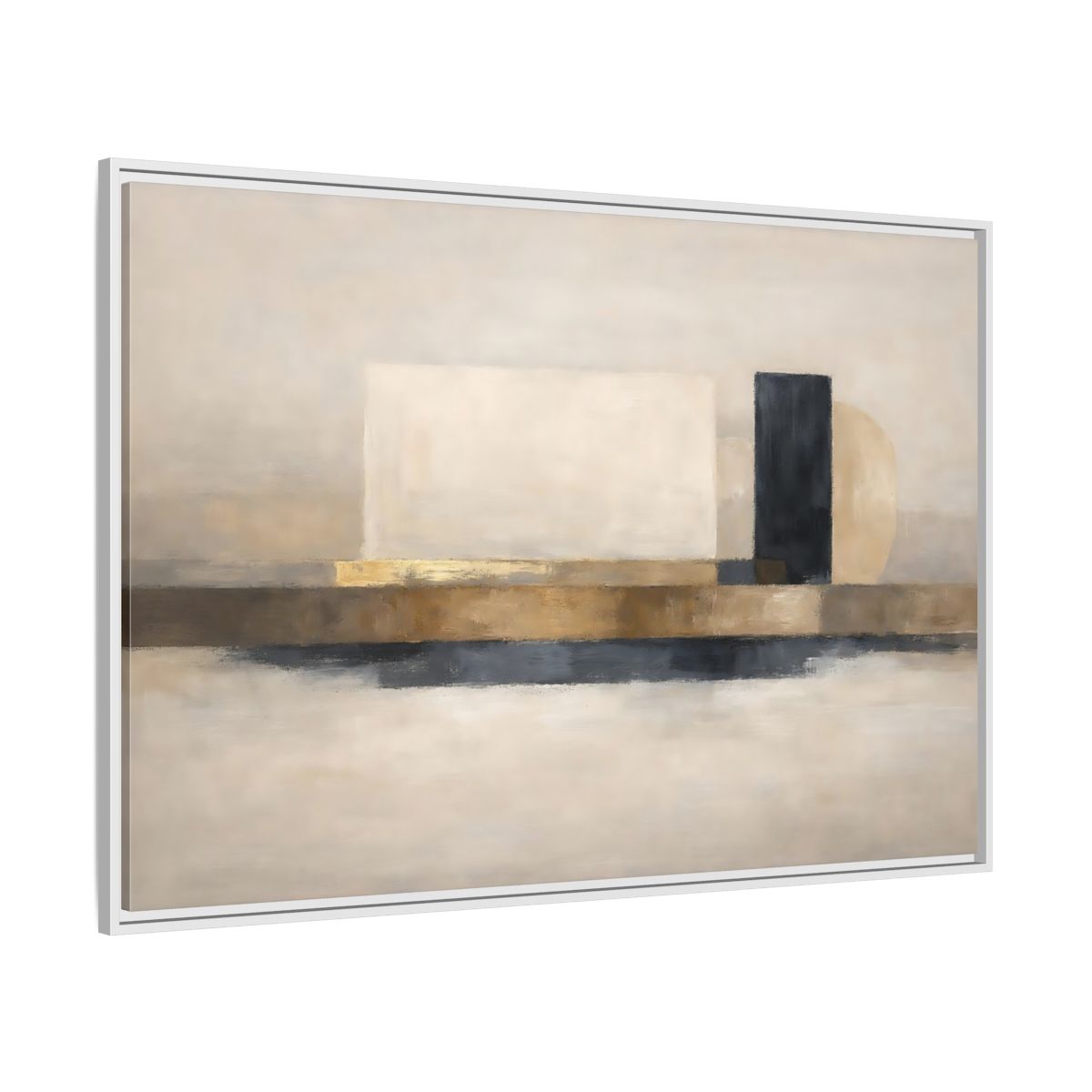 Side Mockup 7. Abstract Abstract Shapes Abstract Gold Black shown as stretched canvas wall art