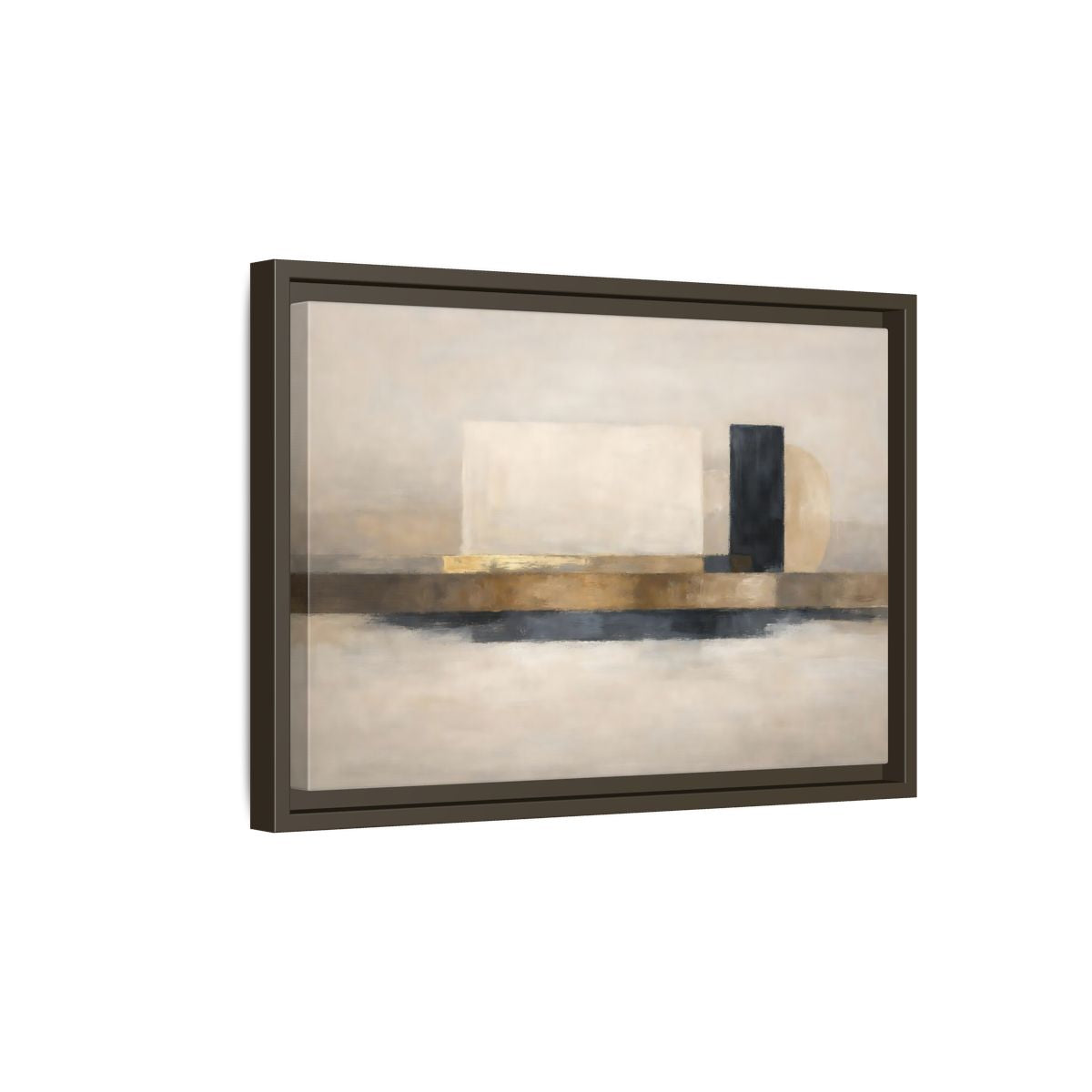 Side Mockup 5. Abstract Abstract Shapes Gold Neutral Abstract shown as stretched canvas wall art