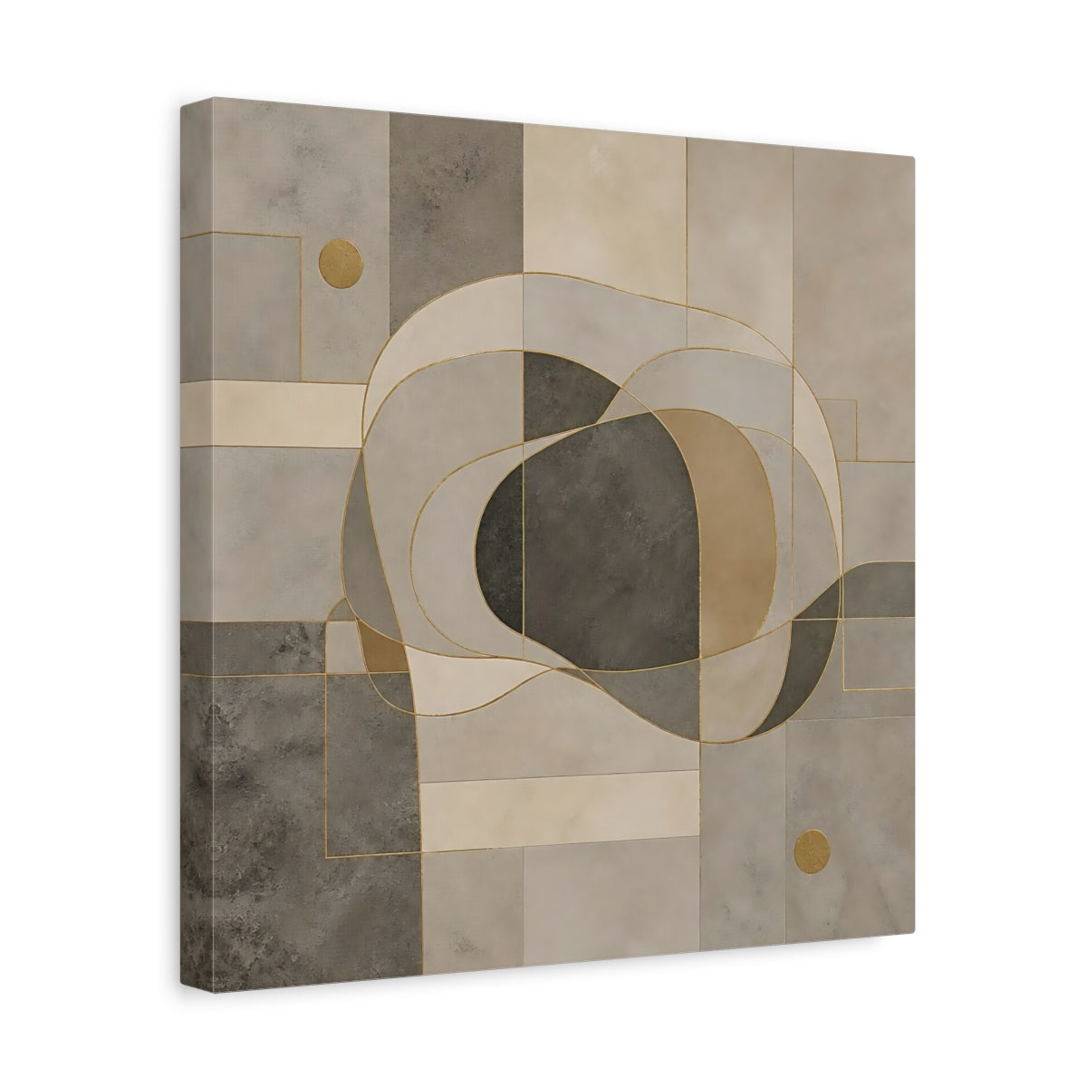 Side Mockup 7. Abstract Abstract Shapes Neutral Geometric shown as stretched canvas wall art