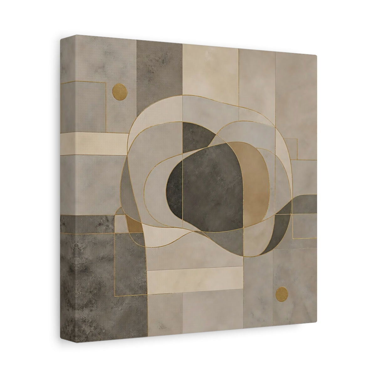 Side Mockup 9. Abstract Abstract Shapes Neutral Geometric shown as stretched canvas wall art