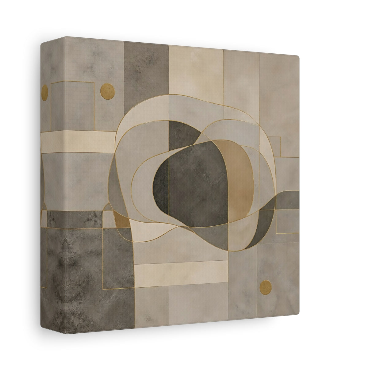 Side Mockup 2. Abstract Abstract Shapes Neutral Geometric shown as stretched canvas wall art
