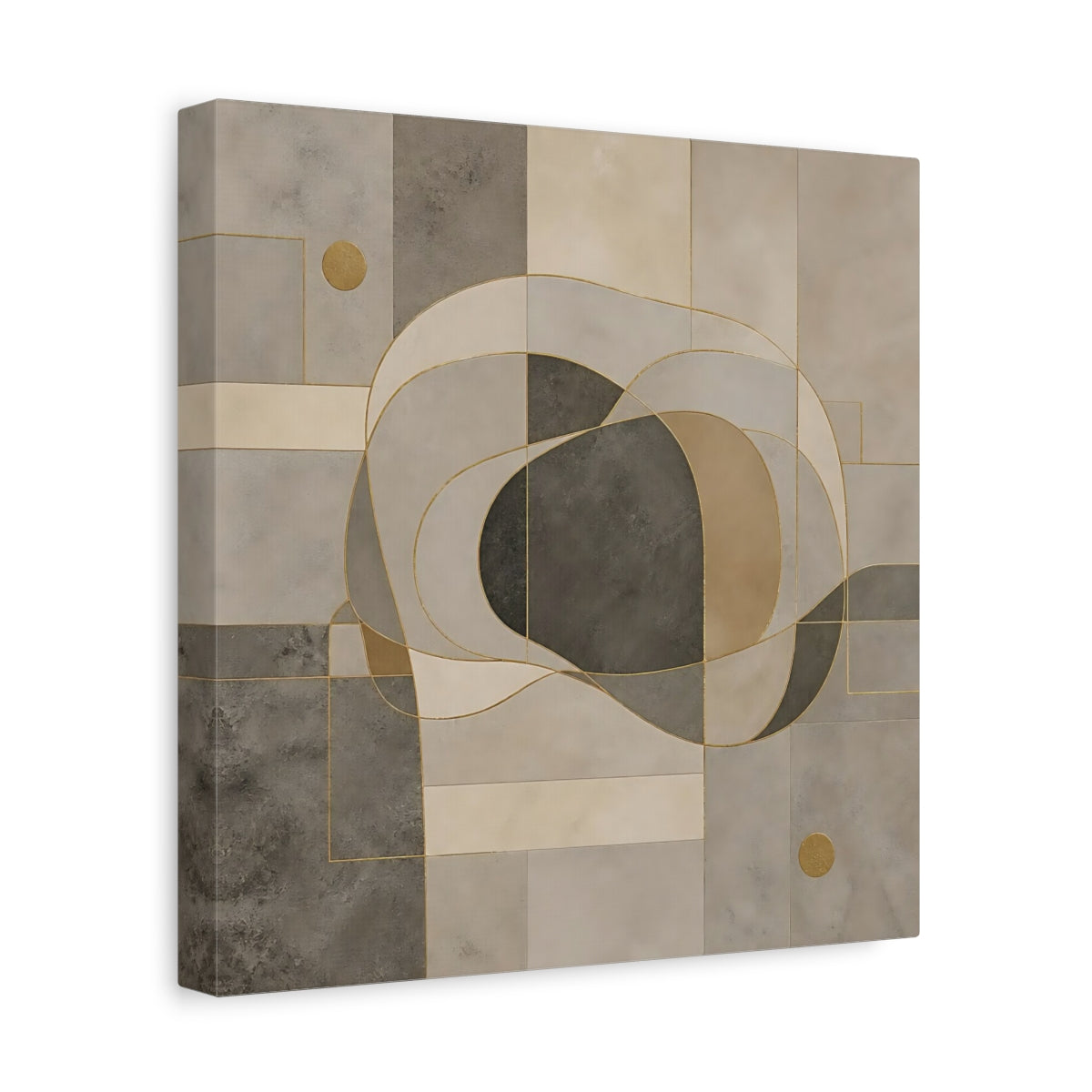Side Mockup 8. Abstract Abstract Shapes Neutral Geometric shown as stretched canvas wall art