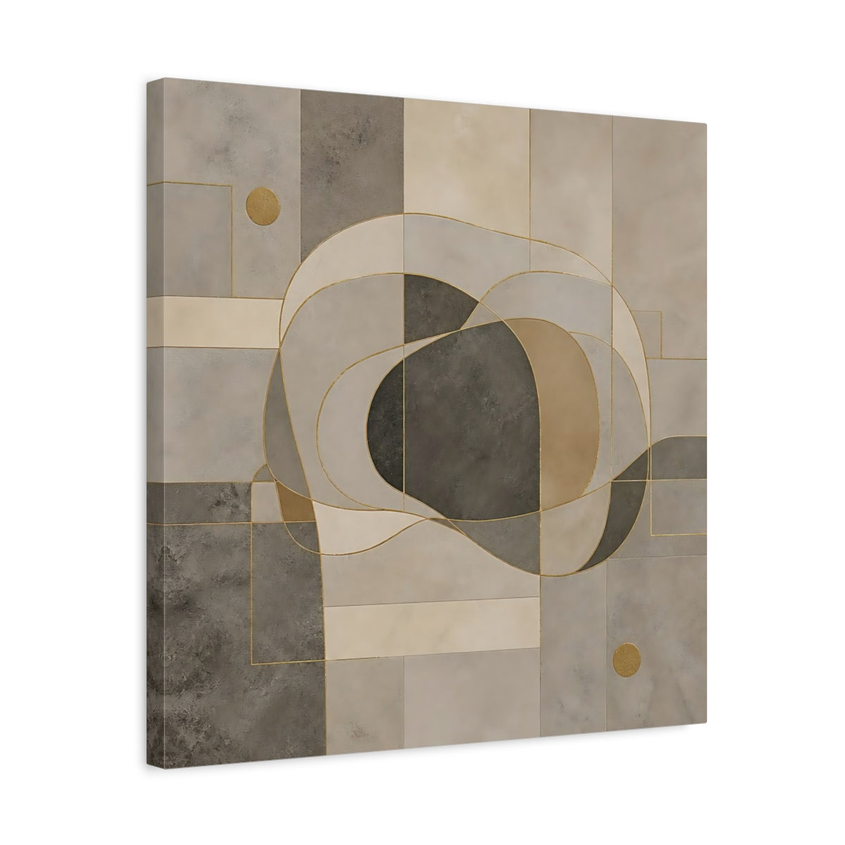 Side Mockup 5. Abstract Abstract Shapes Neutral Geometric shown as stretched canvas wall art