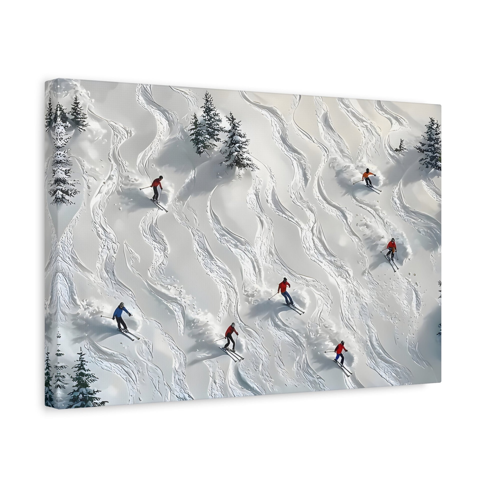 Abstract Skiing Sport Canvas Winter Wall Art, Skiers Sky Home Decor - YesArtYes