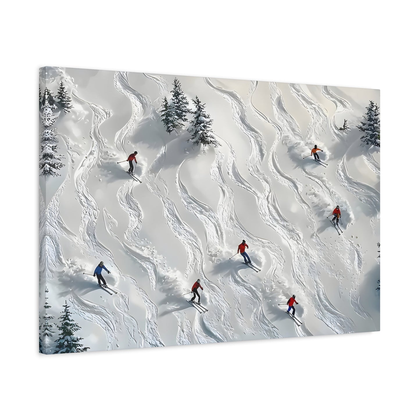 Abstract Skiing Sport Canvas Winter Wall Art, Skiers Sky Home Decor - YesArtYes