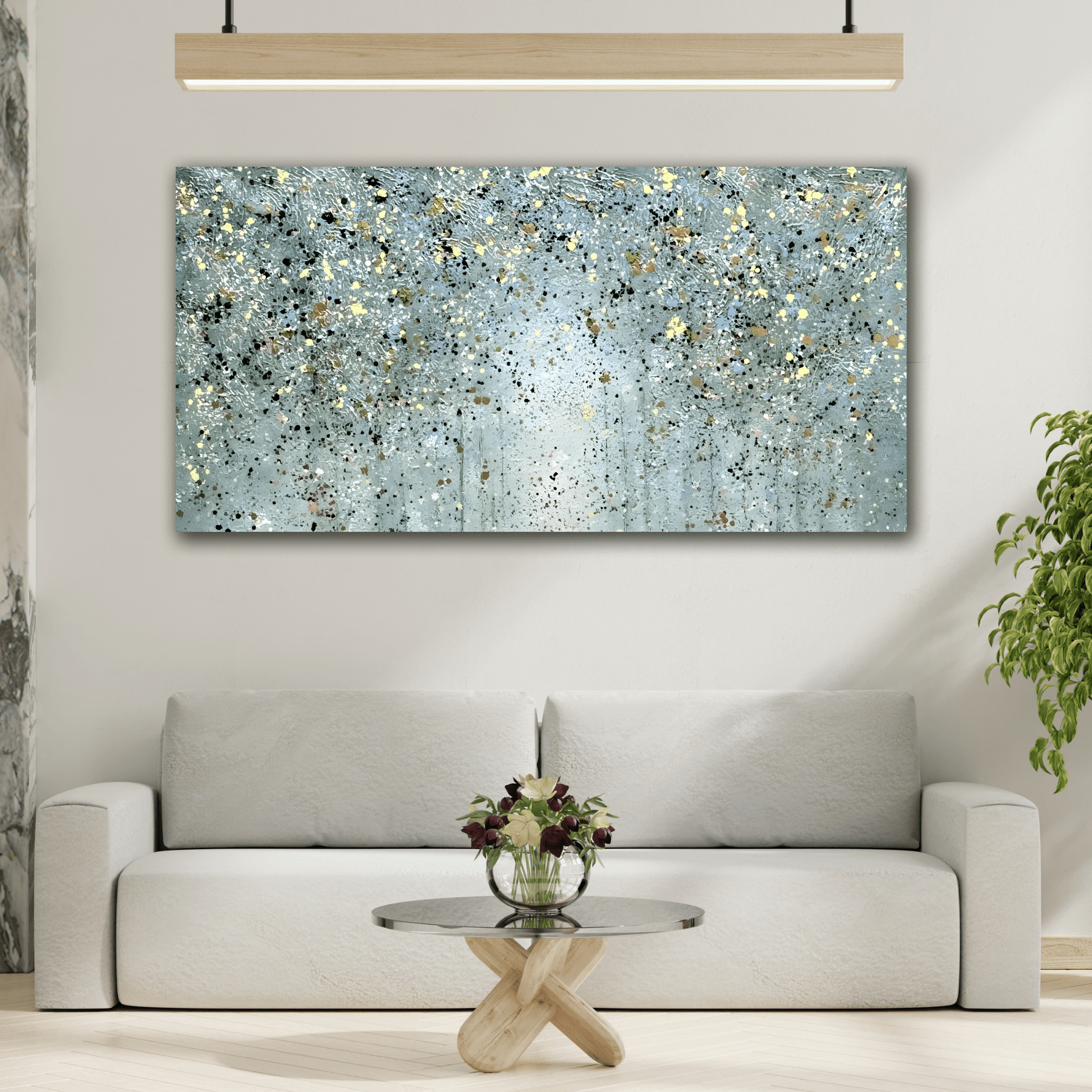 Abstract Sparkling Forest Large Canvas Wall Art Print - YesArtYes