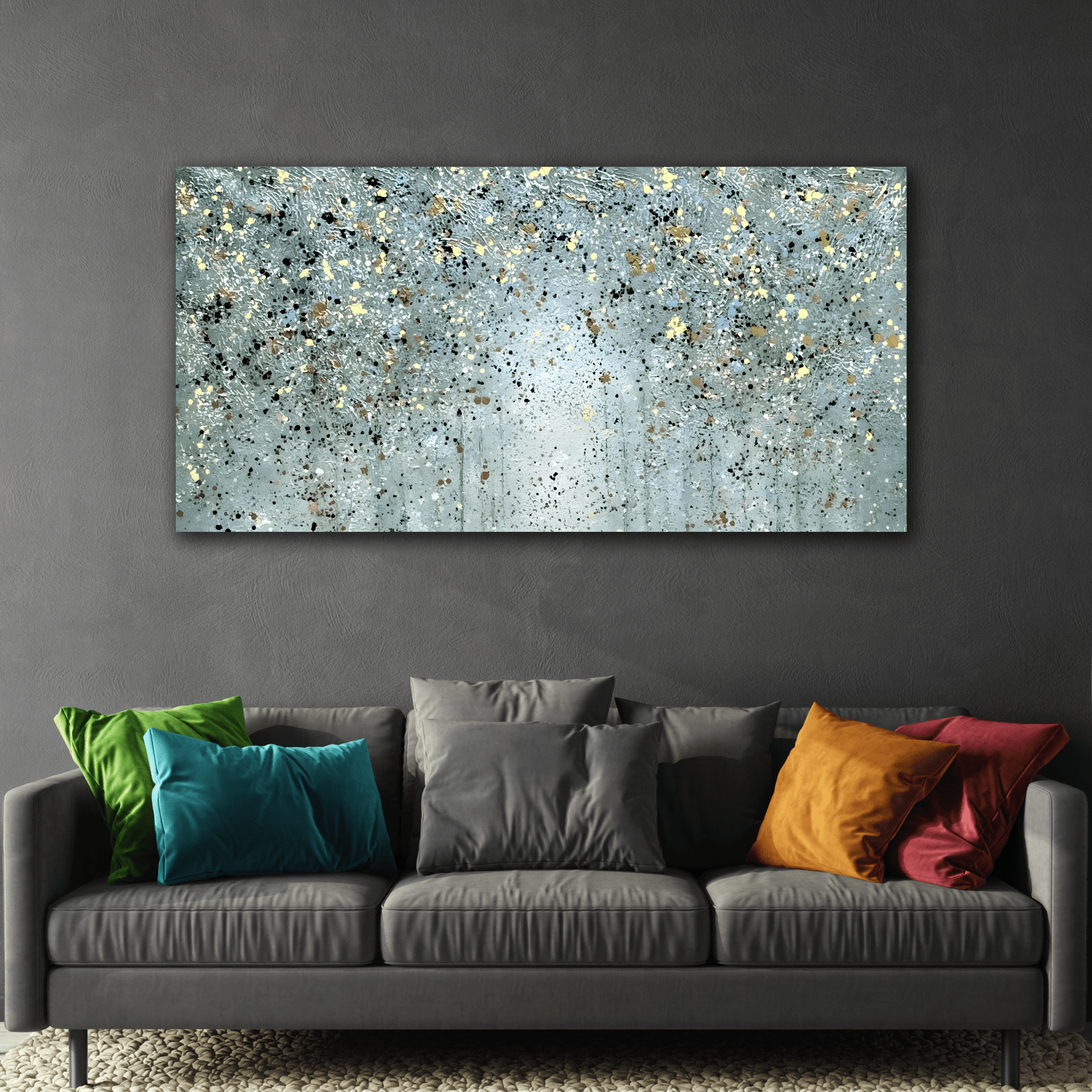 Abstract Sparkling Forest Large Canvas Wall Art Print - YesArtYes