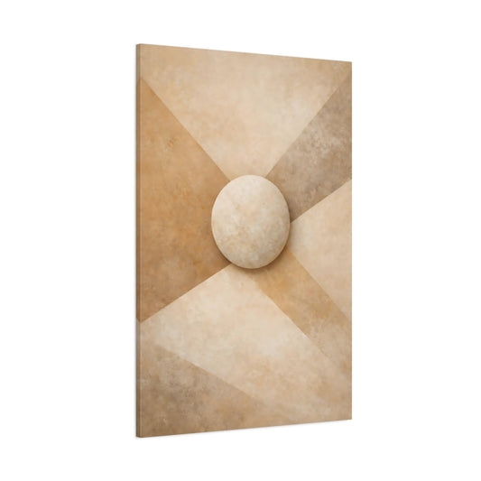 Abstract Sphere Brown And Beige shown as stretched canvas wall art