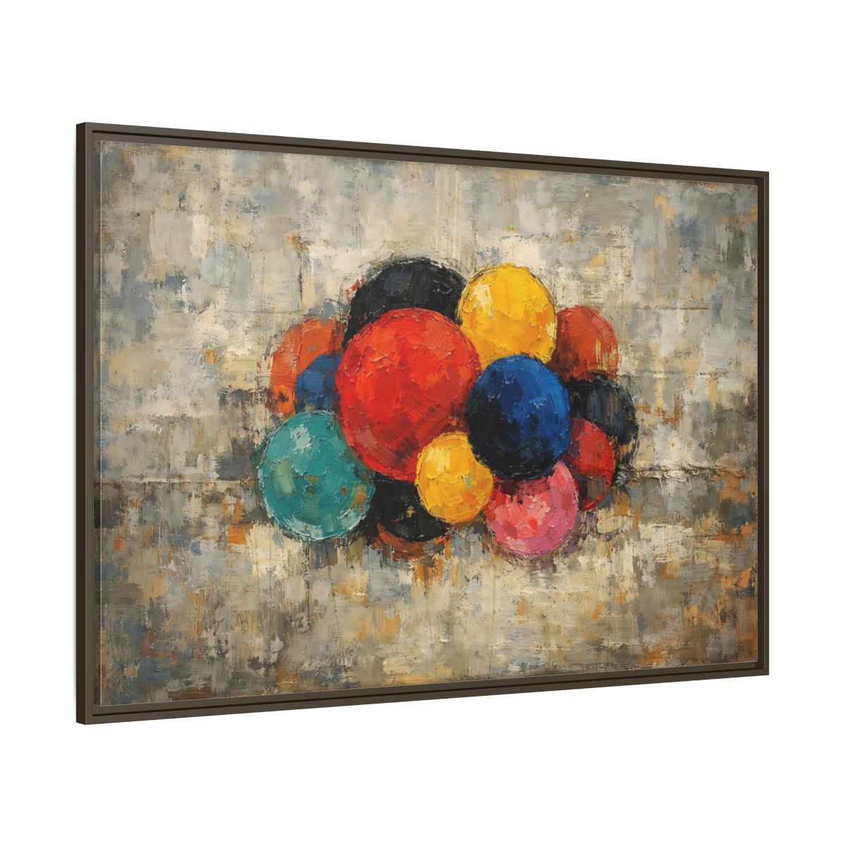 Main Mockup. Abstract Spheres Colorful Spheres shown as stretched canvas wall art