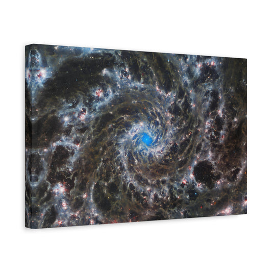 Abstract Spiral Galaxy Canvas Wall Art Print - Nasa Starry Cosmic Space