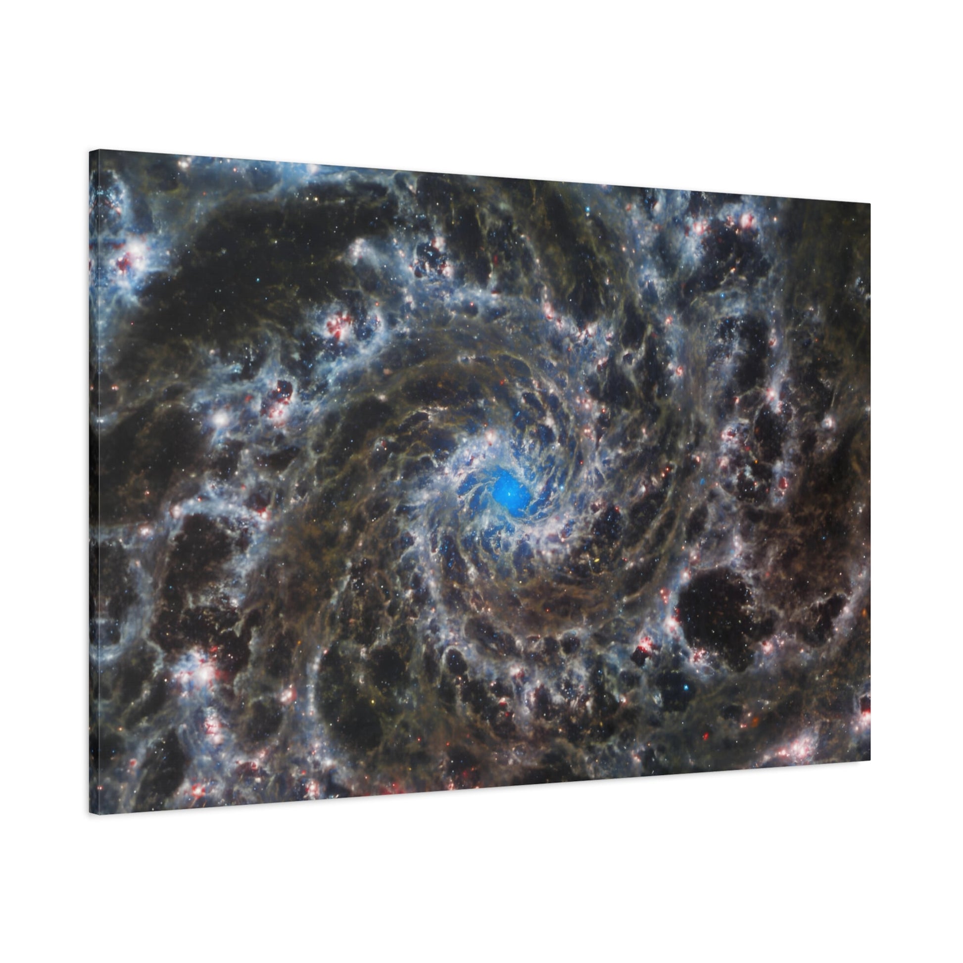 Abstract Spiral Galaxy Canvas Wall Art Print - Nasa Starry Cosmic Space