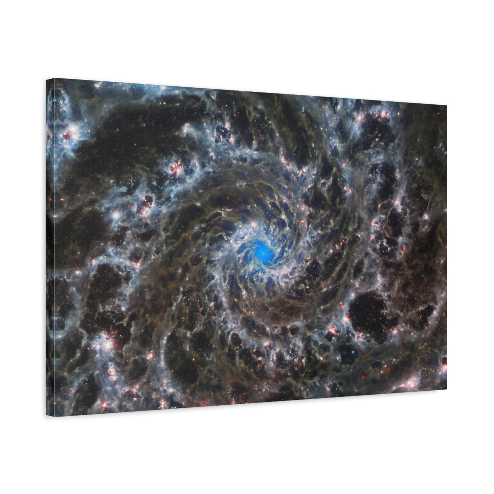 Abstract Spiral Galaxy Canvas Wall Art Print - Nasa Starry Cosmic Space