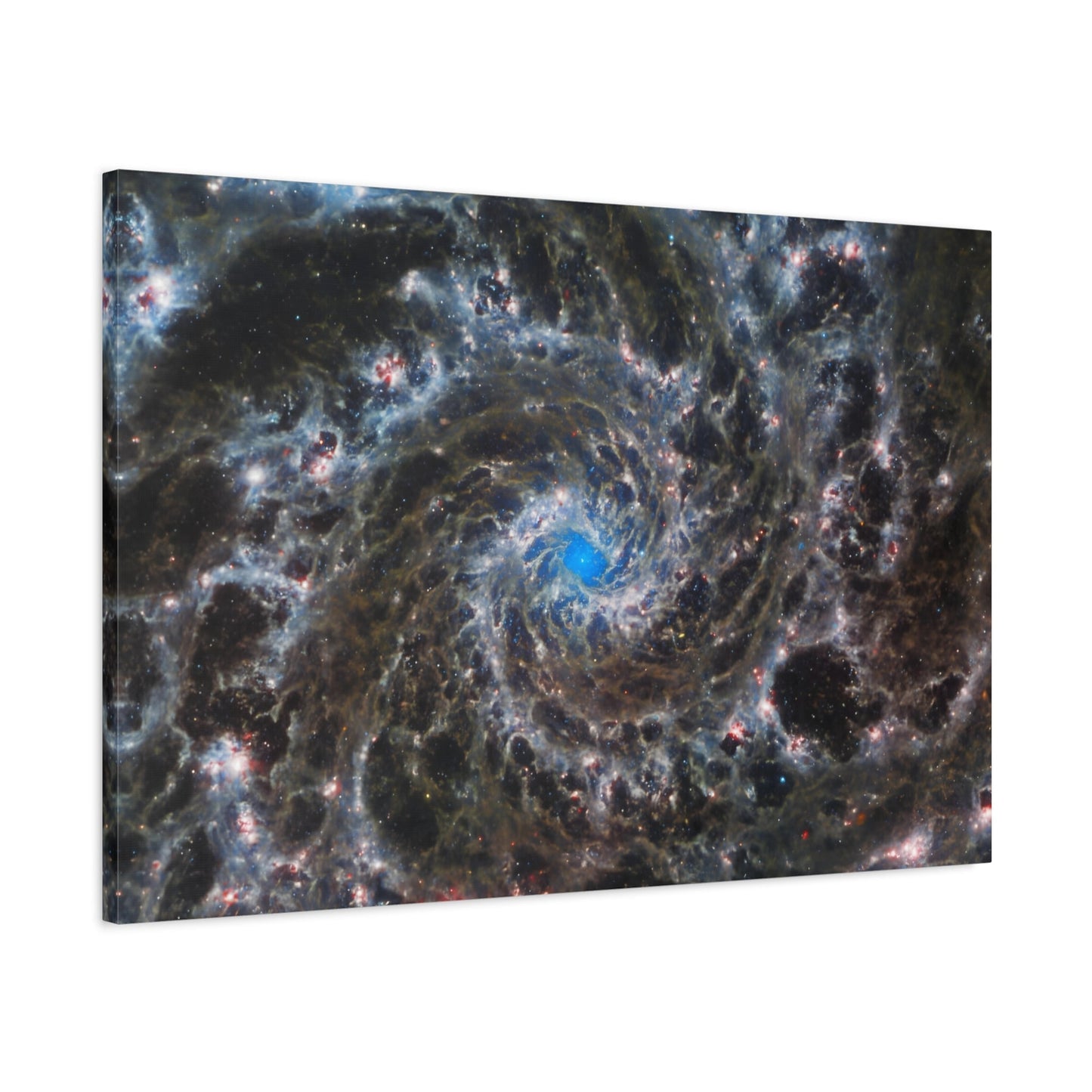 Abstract Spiral Galaxy Canvas Wall Art Print - Nasa Starry Cosmic Space