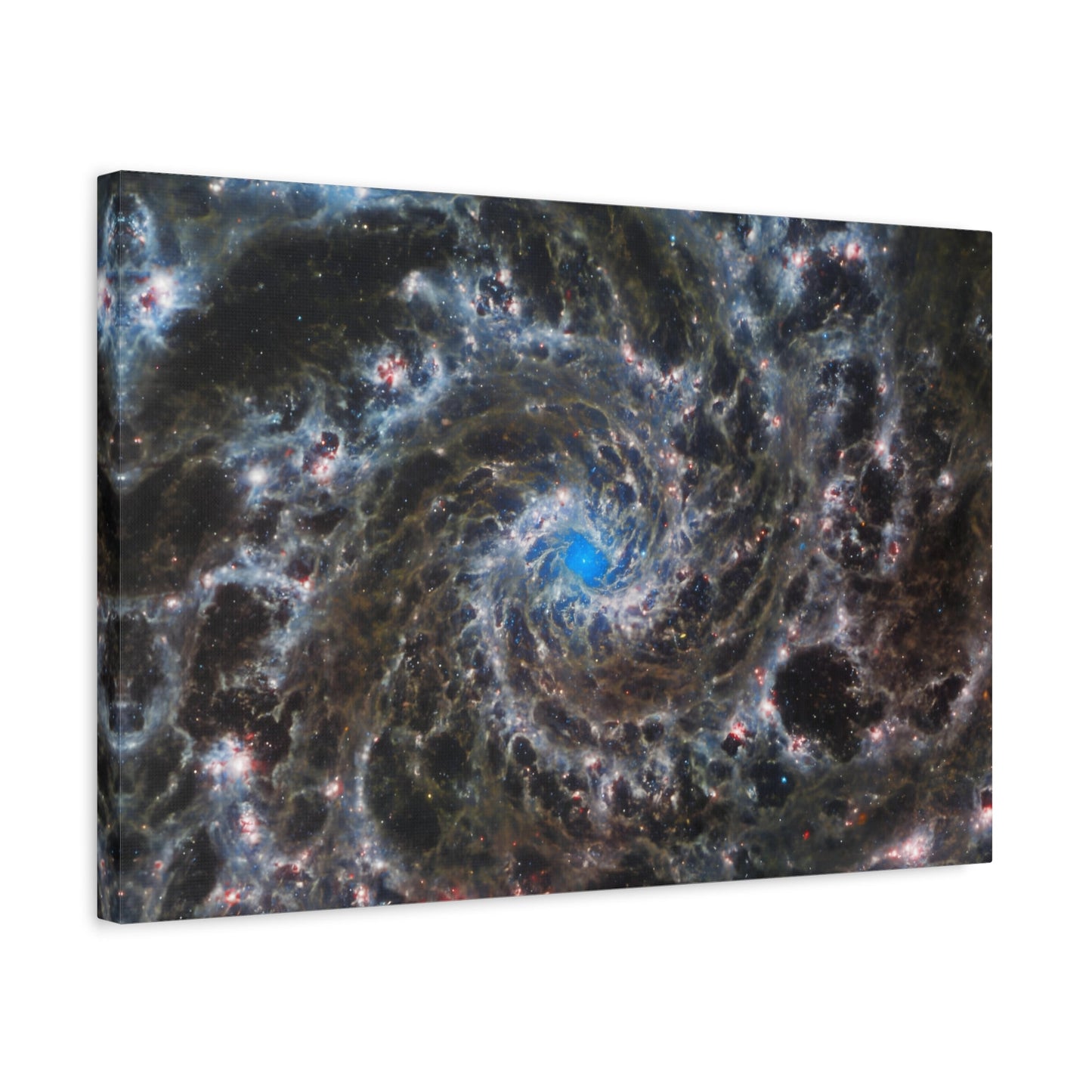 Abstract Spiral Galaxy Canvas Wall Art Print - Nasa Starry Cosmic Space