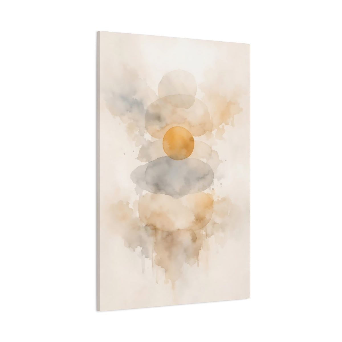 Main Mockup. Abstract Stacked Shapes Neutral Abstract Shapes shown as stretched canvas wall art