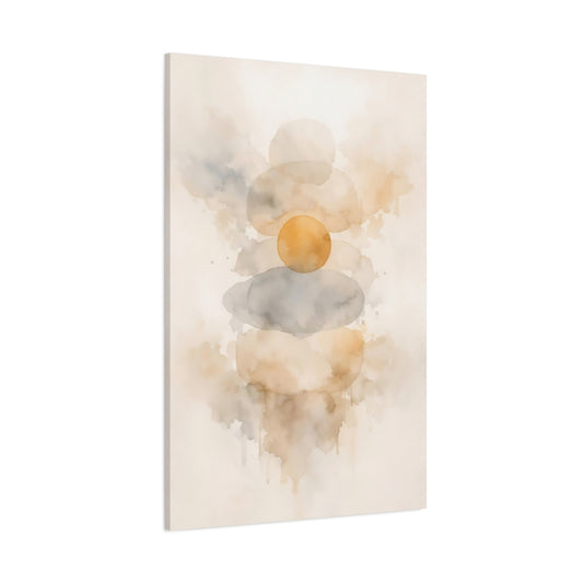 Main Mockup. Abstract Stacked Shapes Neutral Abstract Shapes shown as stretched canvas wall art