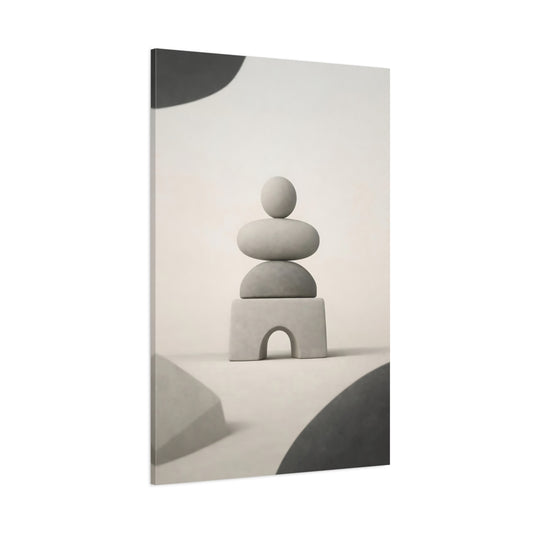 Abstract Stacked Stones Neutral Stacked Stones shown as stretched canvas wall art