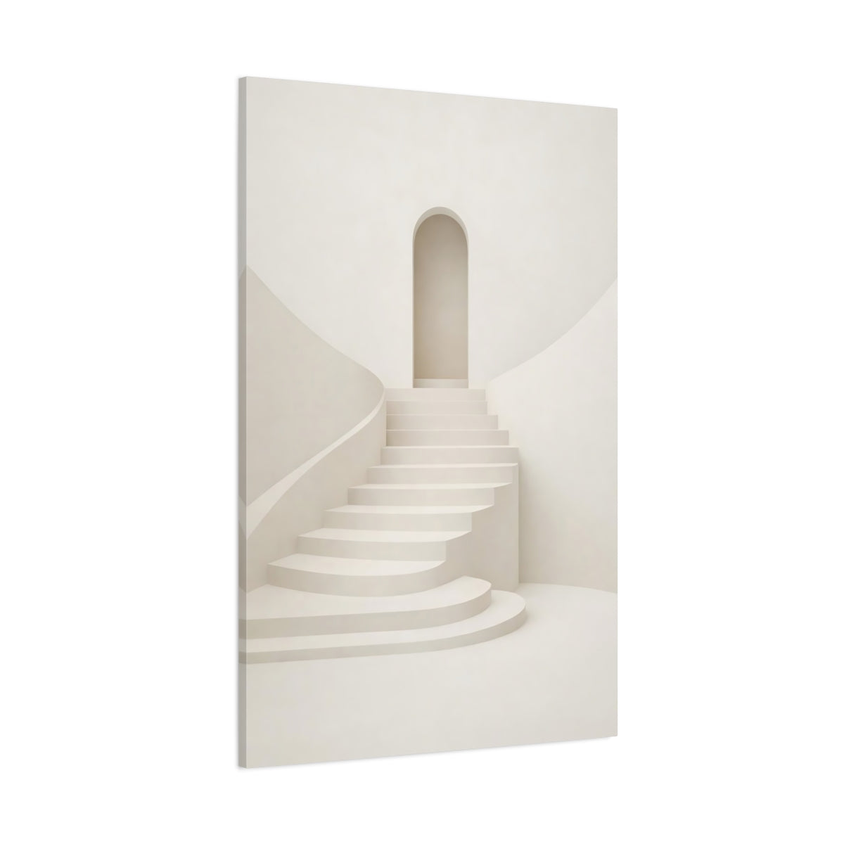 Main Mockup. Abstract Staircase Beige Staircase shown as stretched canvas wall art