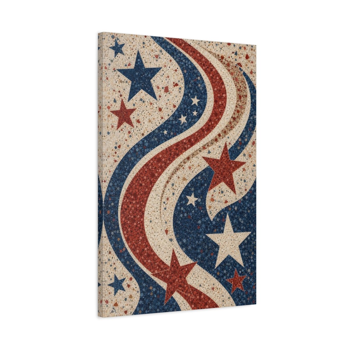 Abstract Stars Red White Blue Canvas Print – Decor for Living Room, Above Couch - YesArtYes