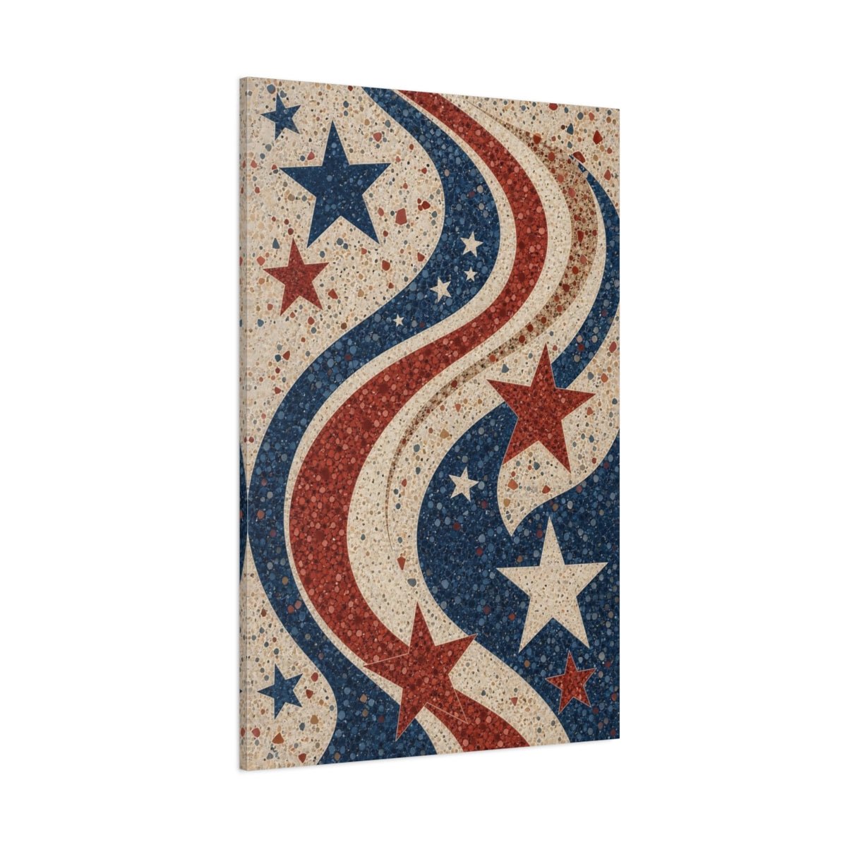 Abstract Stars Red White Blue Canvas Print – Decor for Living Room, Above Couch - YesArtYes