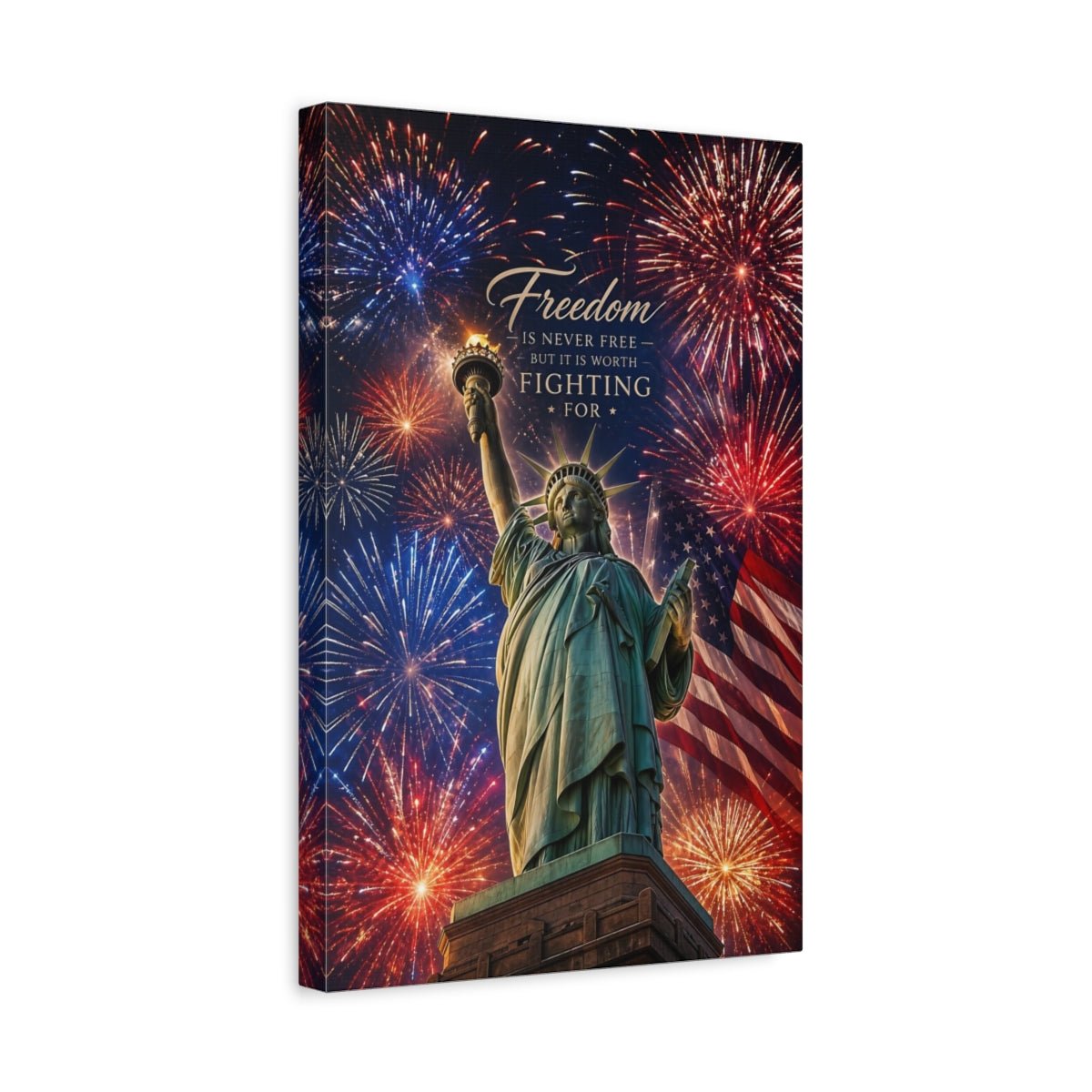 Abstract Statue Of Liberty Red White Canvas Print – Inspirational Decor for Living Room, Above Console Table - YesArtYes