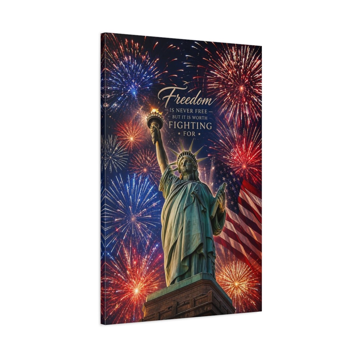 Abstract Statue Of Liberty Red White Canvas Print – Inspirational Decor for Living Room, Above Console Table - YesArtYes