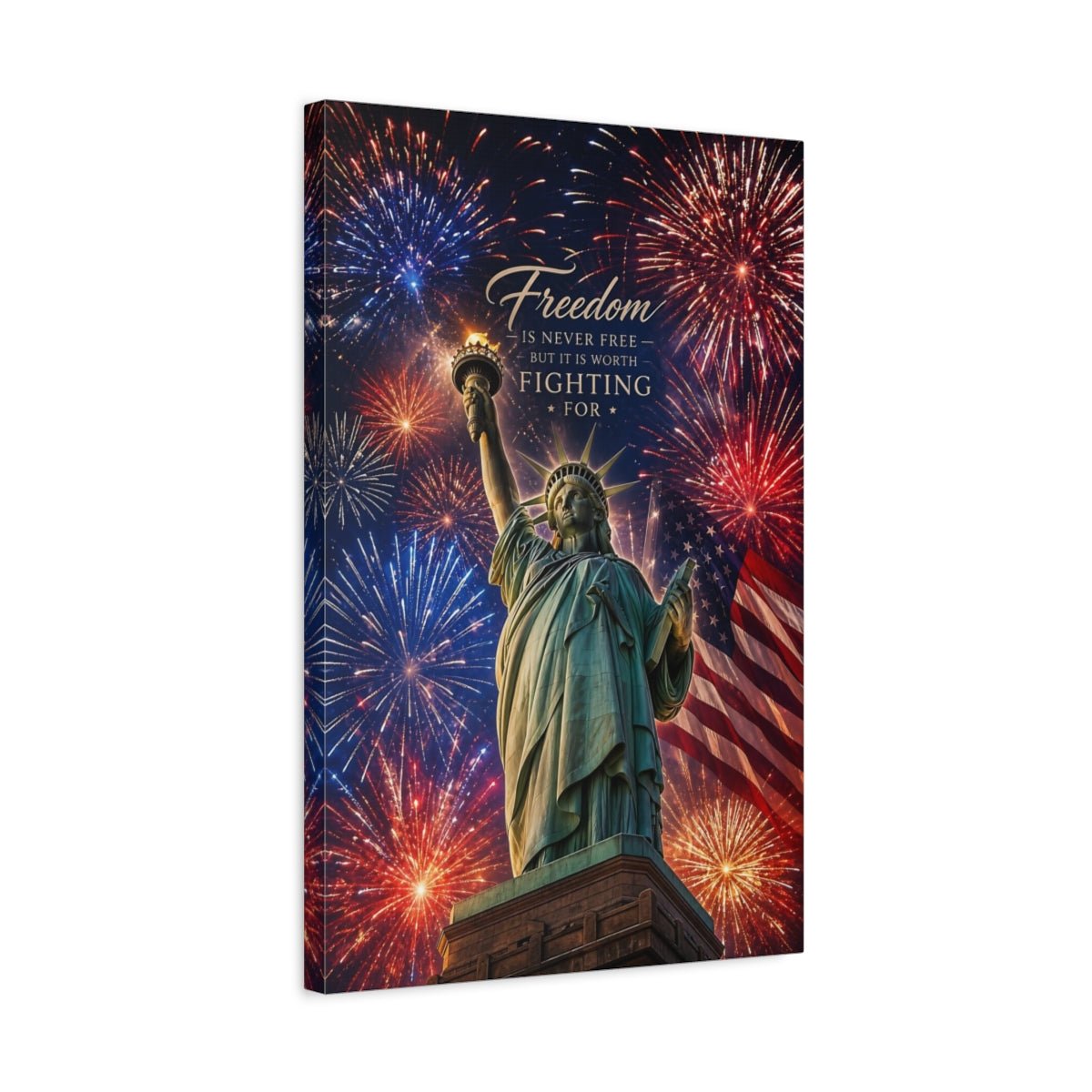 Abstract Statue Of Liberty Red White Canvas Print – Inspirational Decor for Living Room, Above Console Table - YesArtYes