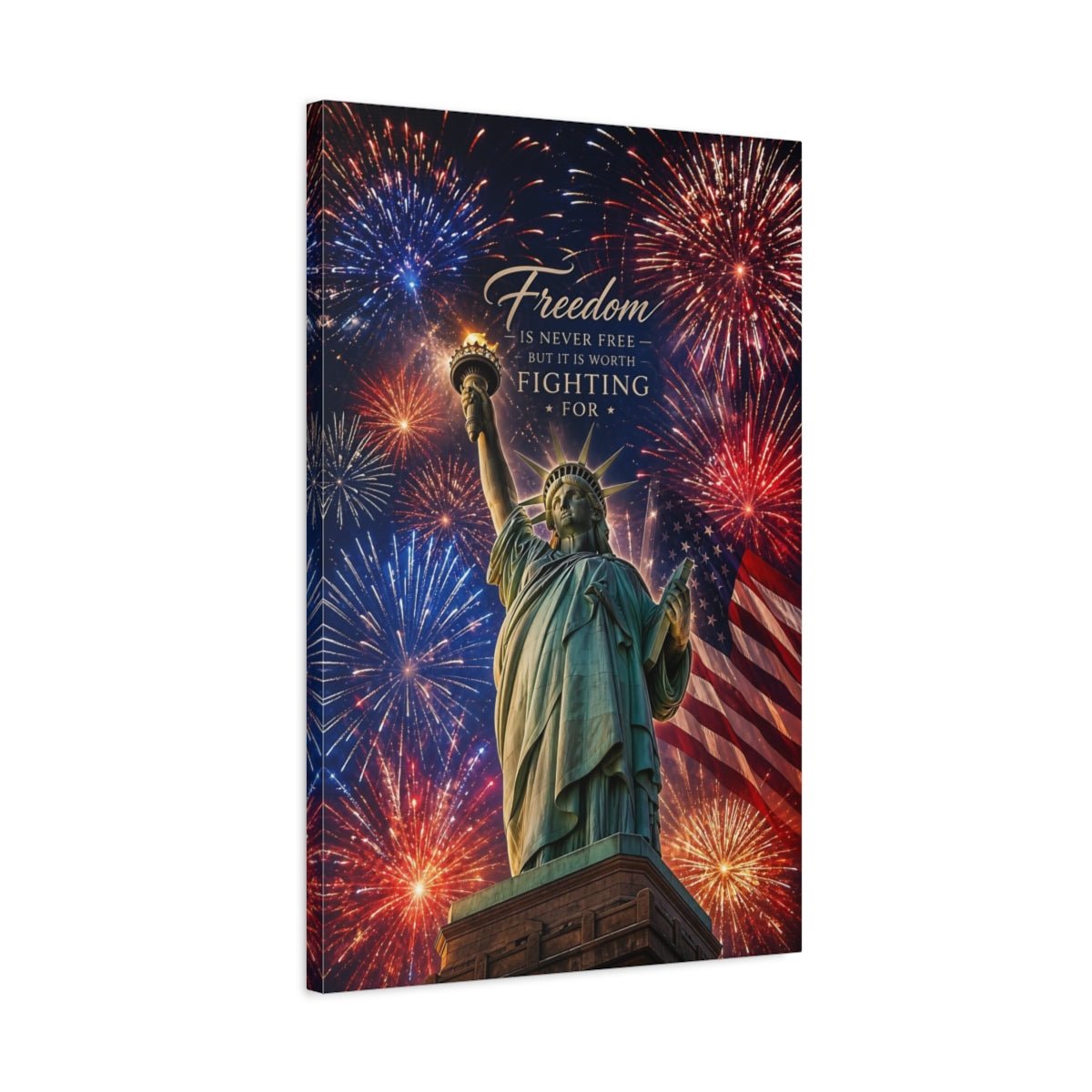 Abstract Statue Of Liberty Red White Canvas Print – Inspirational Decor for Living Room, Above Console Table - YesArtYes