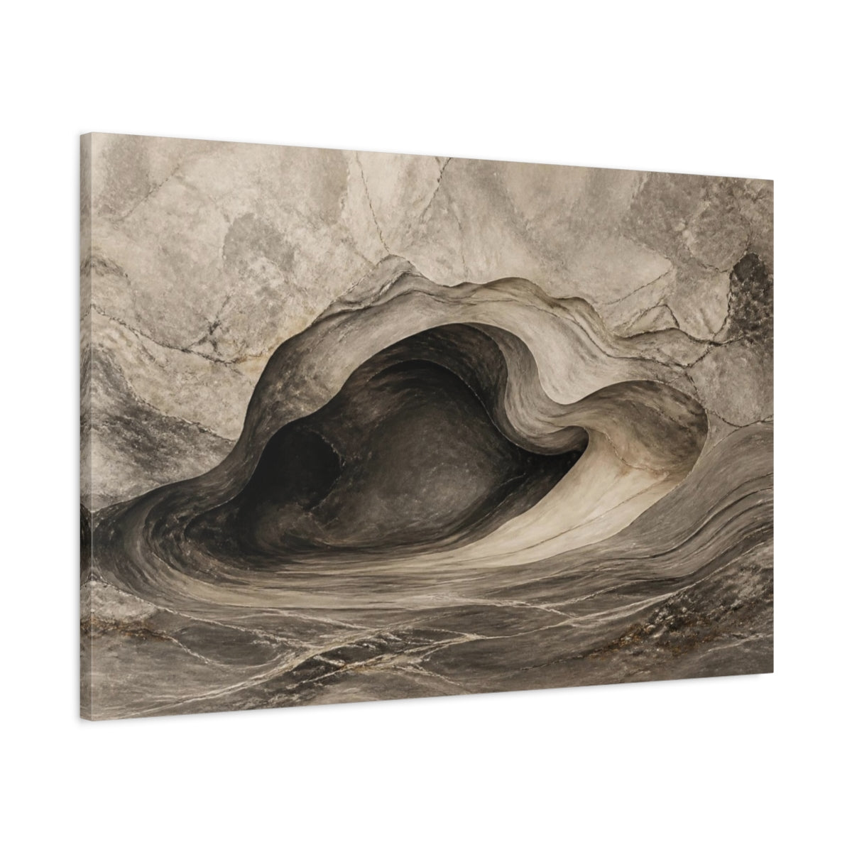 Main Mockup. Abstract Stone Cave shown as canvas print
