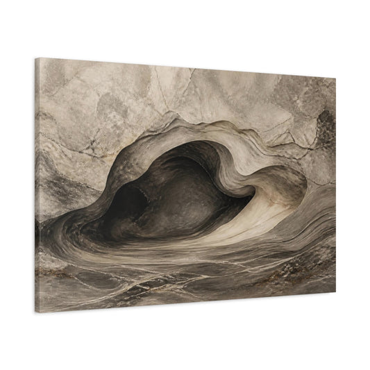 Main Mockup. Abstract Stone Cave shown as canvas print
