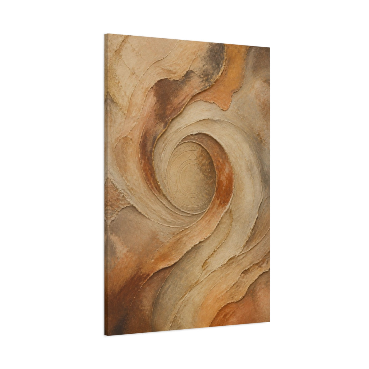 Side Mockup 1. Abstract Stone Swirl shown as canvas print