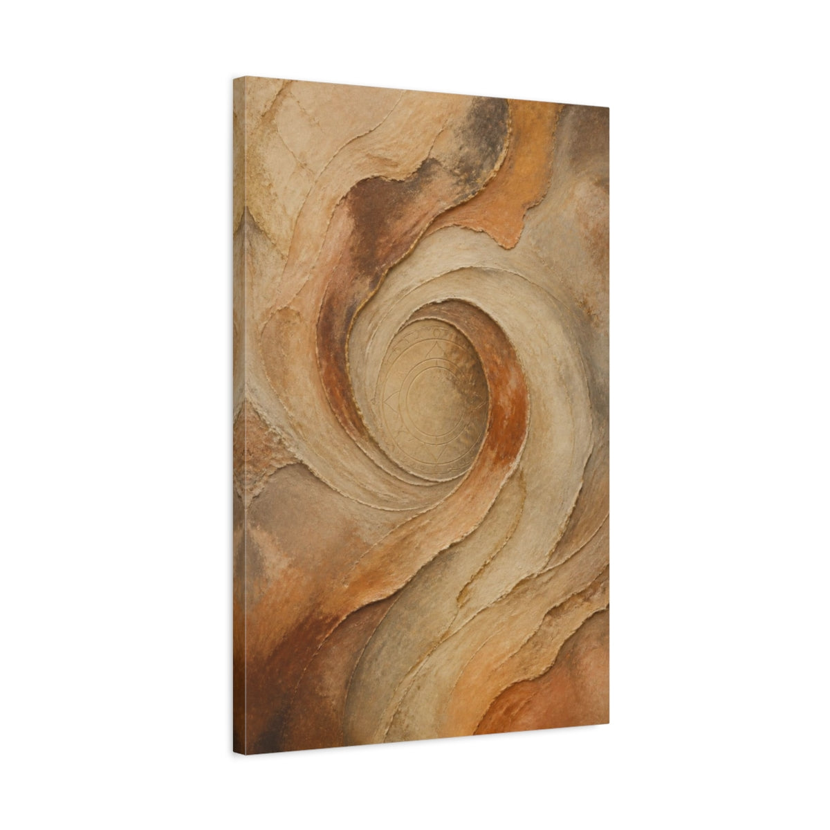Side Mockup 2. Abstract Stone Swirl shown as canvas print