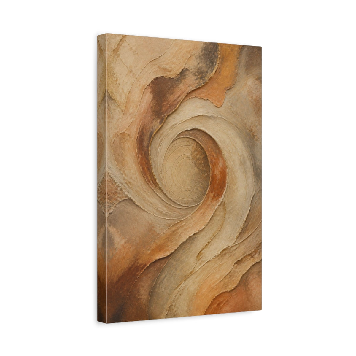 Side Mockup 4. Abstract Stone Swirl shown as canvas print