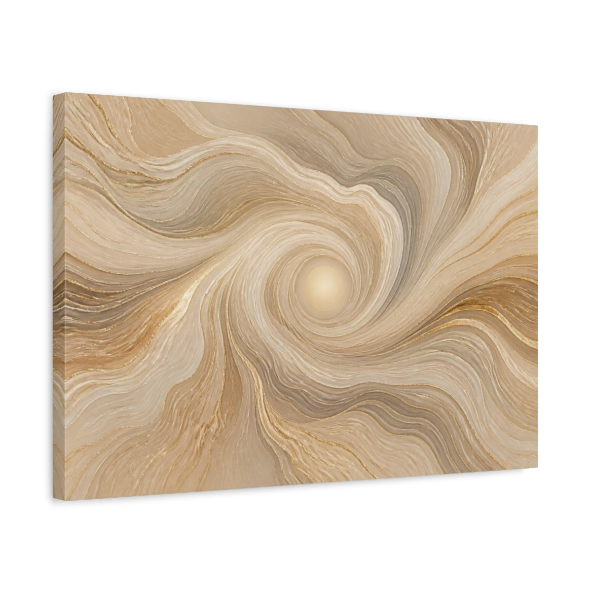 Side Mockup 3. Abstract Sun Swirl shown as canvas print