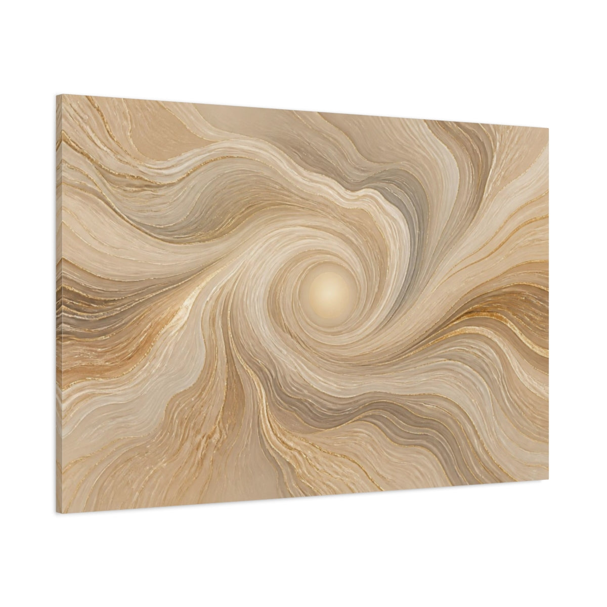 Side Mockup 1. Abstract Sun Swirl shown as canvas print