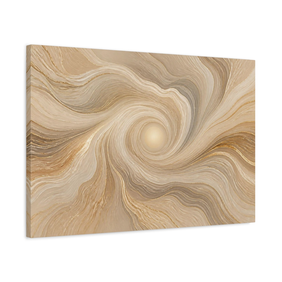 Side Mockup 2. Abstract Sun Swirl shown as canvas print