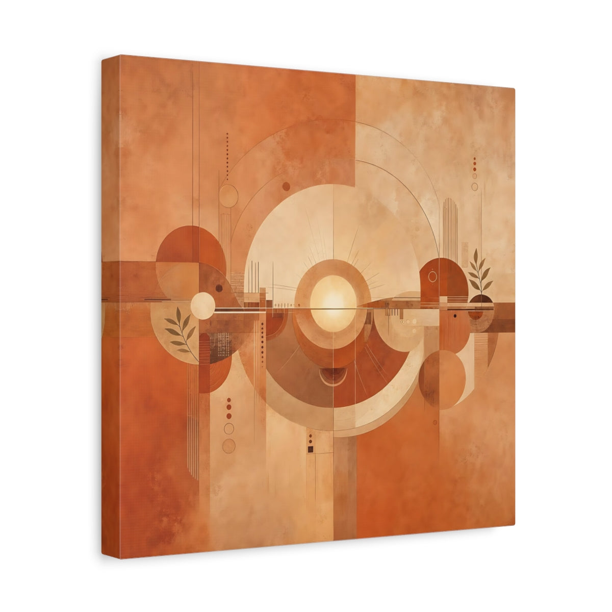 Side Mockup 7. Abstract Abstract Sun Terracotta Abstract shown as stretched canvas wall art