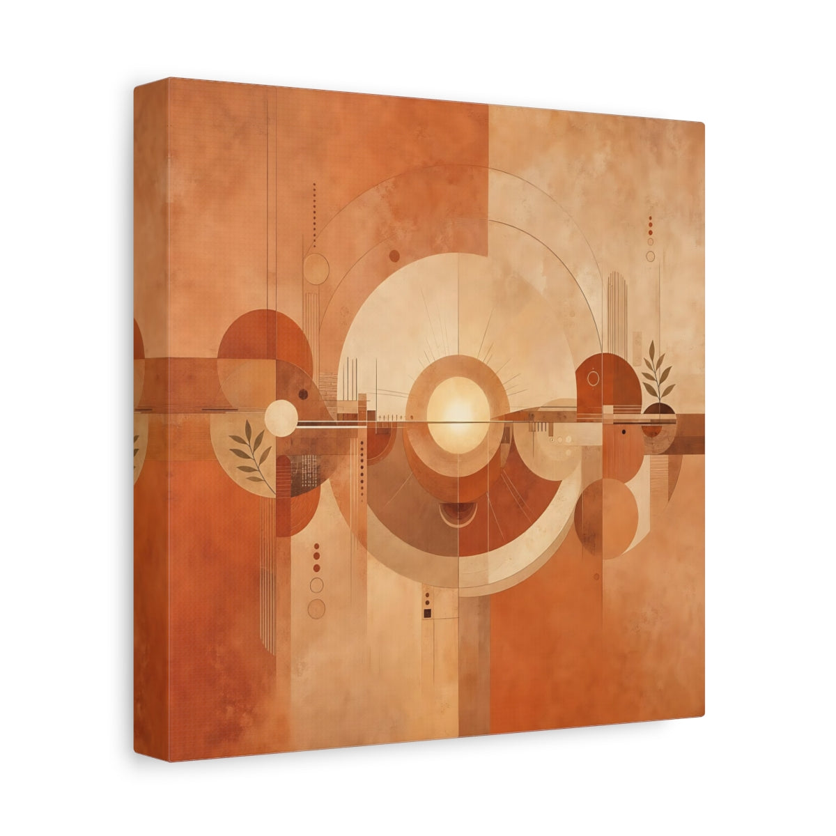 Side Mockup 9. Abstract Abstract Sun Terracotta Abstract shown as stretched canvas wall art