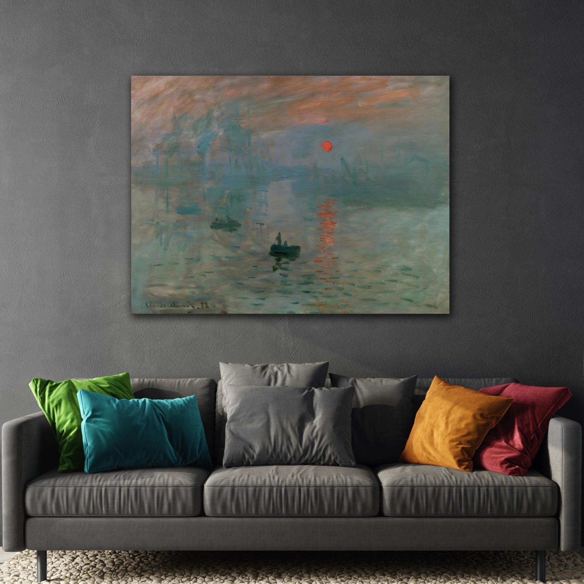 Abstract Sunrise Monet Canvas Print - Famous Contemporary Wall Art - YesArtYes