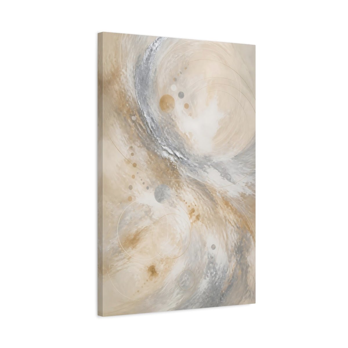 Abstract Swirls Gold Silver Canvas Print – Living Room, Above Couch - YesArtYes