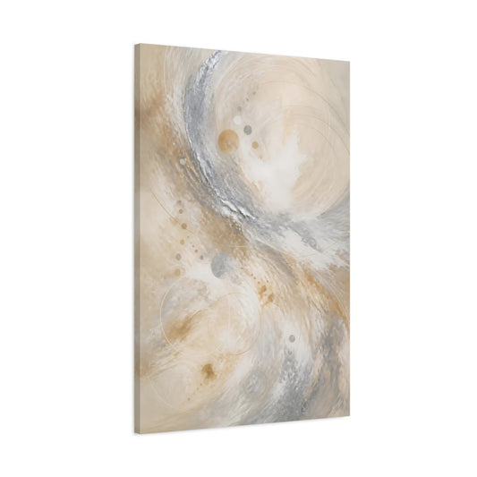 Abstract Swirls Gold Silver Canvas Print – Living Room, Above Couch - YesArtYes