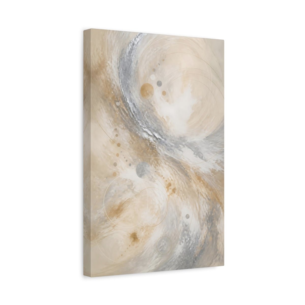 Abstract Swirls Gold Silver Canvas Print – Living Room, Above Couch - YesArtYes
