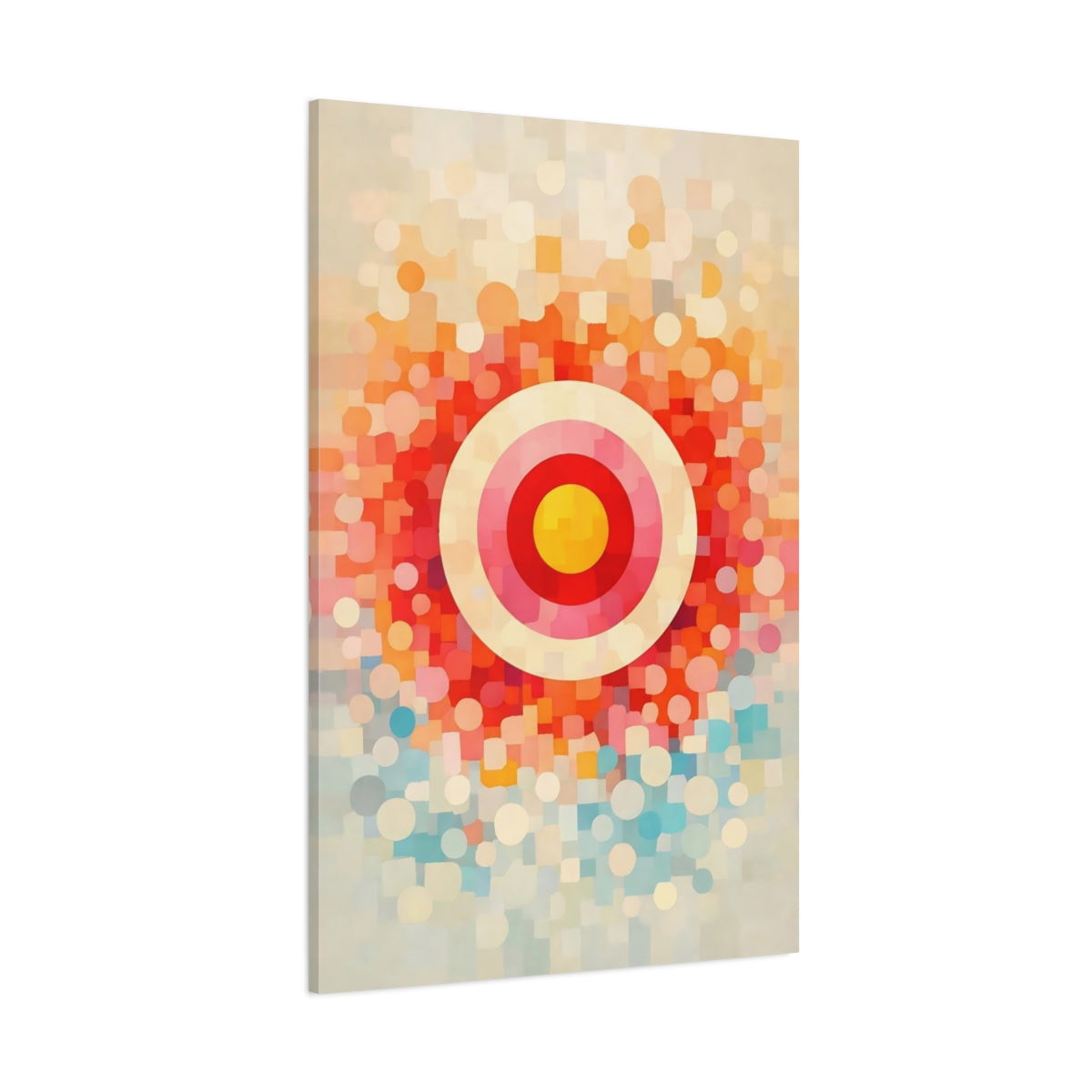 Main Mockup. Abstract Target Geometric Target shown as stretched canvas wall art
