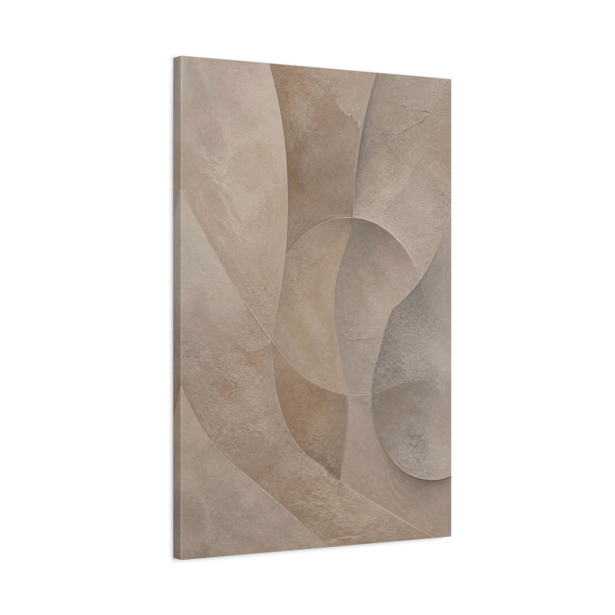 Main Mockup. Abstract Taupe Plaster Shapes shown as canvas print