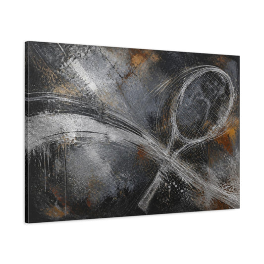 Main Mockup. Abstract Tennis Racket Swing shown as canvas print