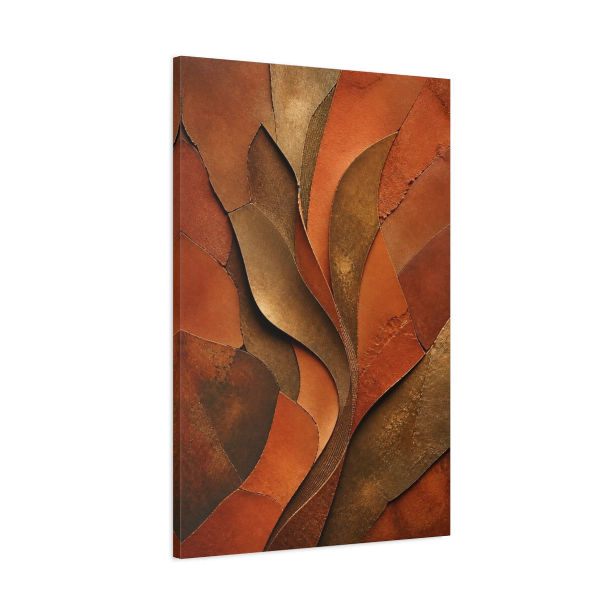 Main Mockup. Abstract Terracotta Curves shown as canvas print