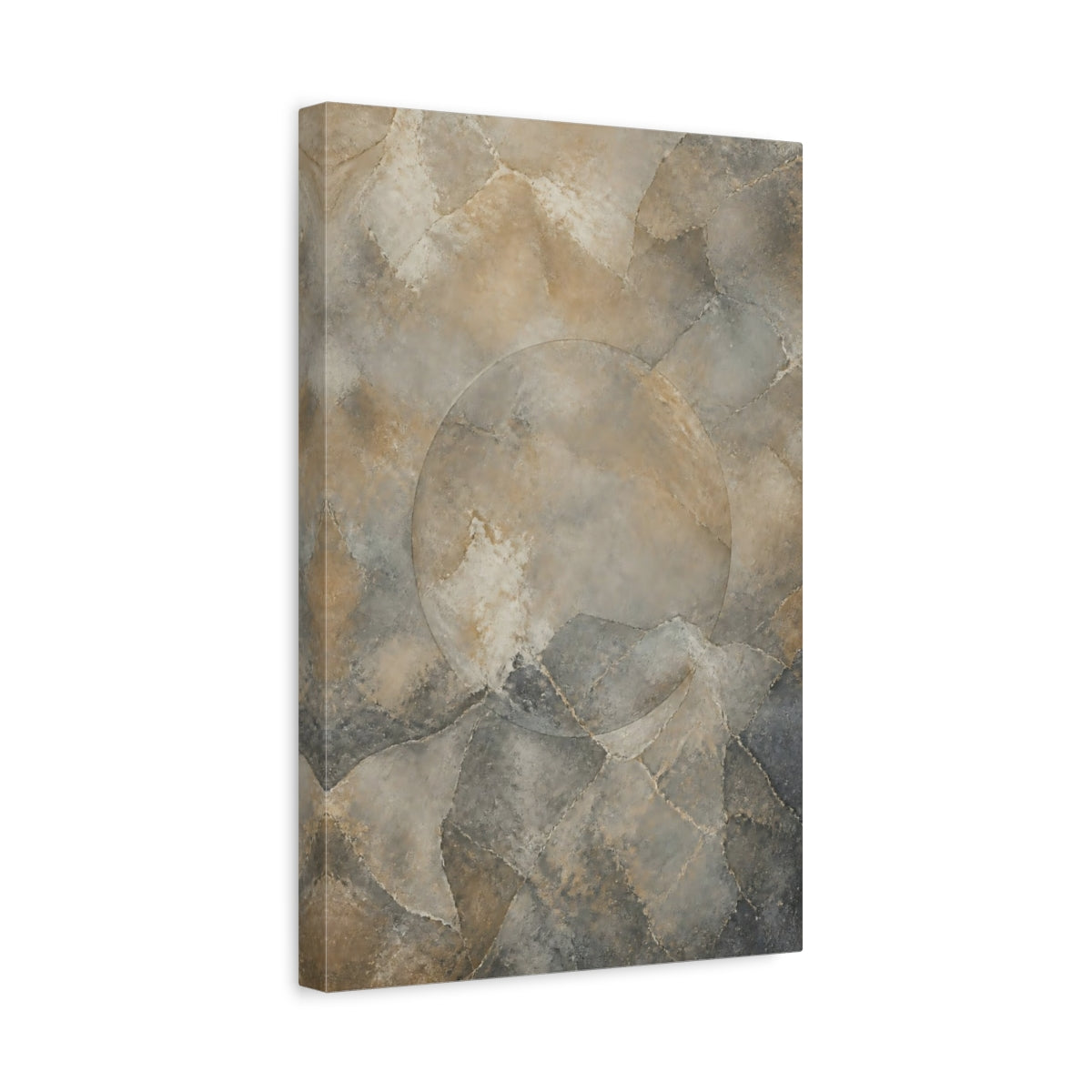 Side Mockup 4. Abstract Abstract Texture Brown And Grey shown as stretched canvas wall art
