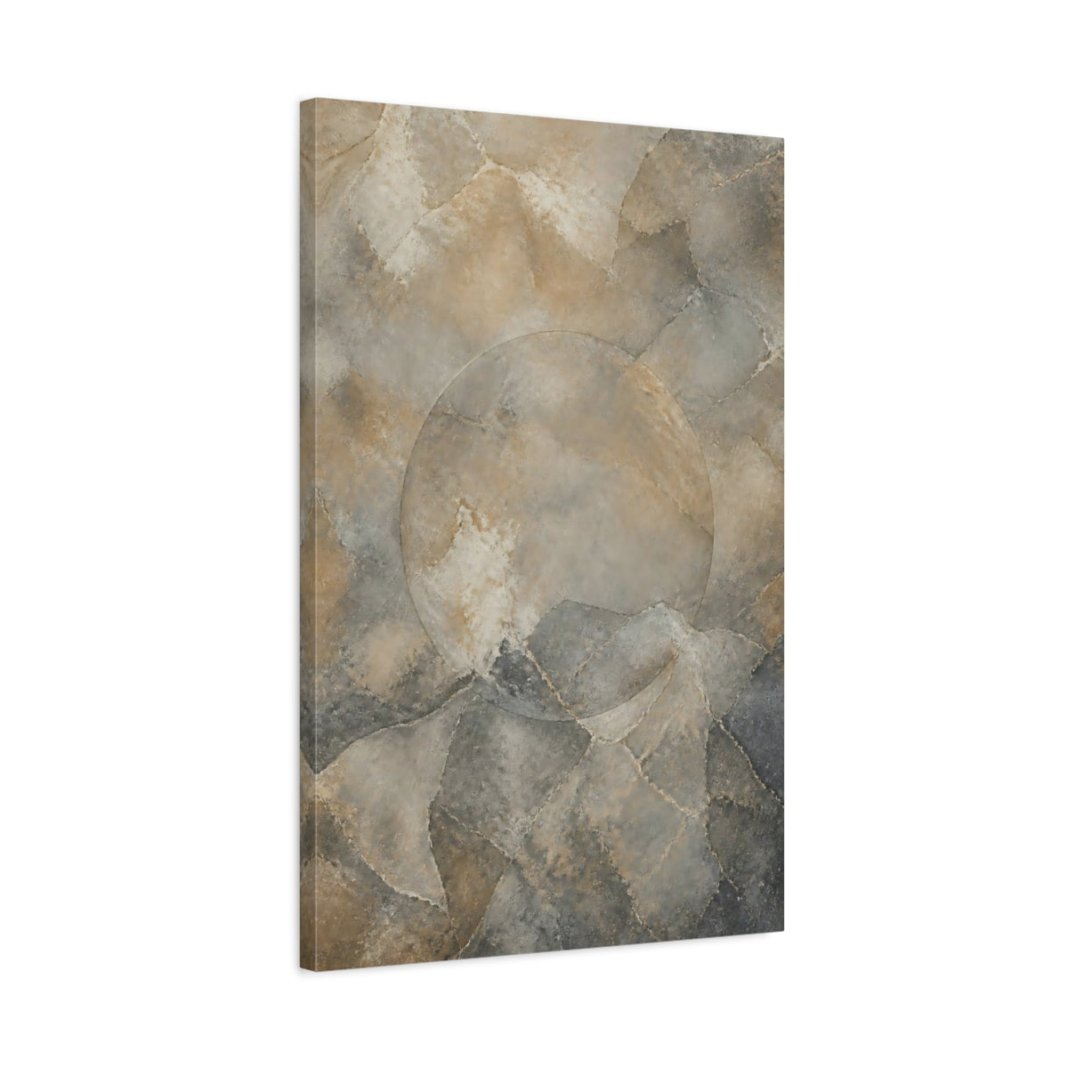 Side Mockup 2. Abstract Abstract Texture Brown And Grey shown as stretched canvas wall art